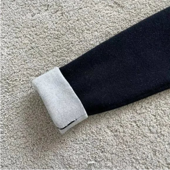 THEORY Open Front Double Face Wool Blend Long Cardigan In Black (Size P) - Picture 7 of 7